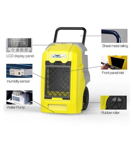 Image of AlorAir Storm Pro 85 Pint Commercial WIFI Dehumidifier For Water Damage Restoration Smart App Control New