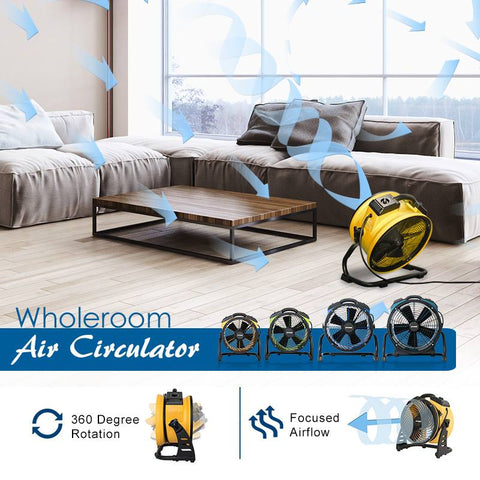Image of XPOWER FC-420 Sealed Motor 18” Air Circulator, Carpet Dryer, Floor Fan, Heavy-Duty Portable Shop, Office, Classroom, Home Fan