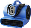 XPOWER X-800TF 3/4 HP Air Mover, Carpet Dryer, Floor Fan, Utility Blower - with 3-Hour Timer and Filter Kit- Blue