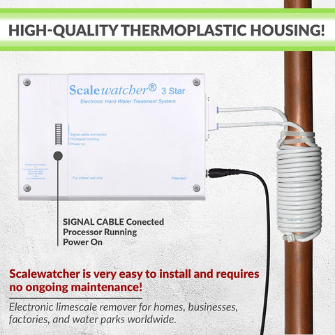 Image of ScaleWatcher 3 Electronic Water Softener Conditioner - Anti Rust and Scale treatment system