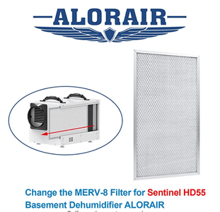 AlorAir 2-Pack MERV-8 Filter Replacement Set for Basement Dehumidifiers Sentinel HD55