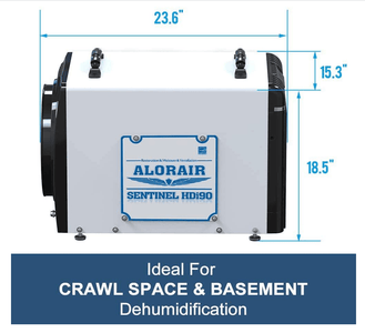 AlorAir HDi90 Duct-able version 90 pint Dehumidifier with Pump for Basement and Crawl Space