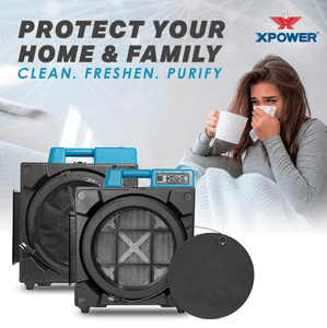 XPOWER X-2580 Professional 4-Stage HEPA Mini Air Scrubber Commercial Activated Carbon Filter