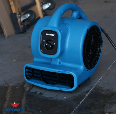 XPOWER X-400A 1/4 HP Air Mover w/Daisy Chain- Industrial Water Damage Flood Restoration Carpet and Floor Drying