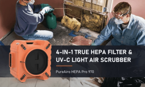 AlorAir® PureAiro HEPA Pro 970 Air Scrubber, UV-C Light, Commercial 3-Stage HEPA Filtration, Negative Air Scrubber | Water Damage Restoration
